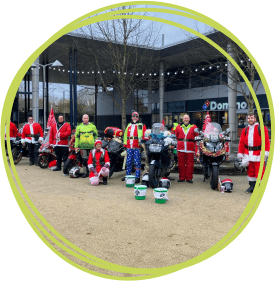 Festive motorcyclists